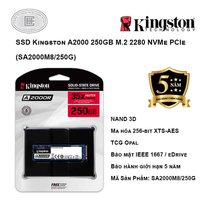 SSD Kingston A2000 250GB M.2 2280 NVMe PCIe (SA2000M8/250G)