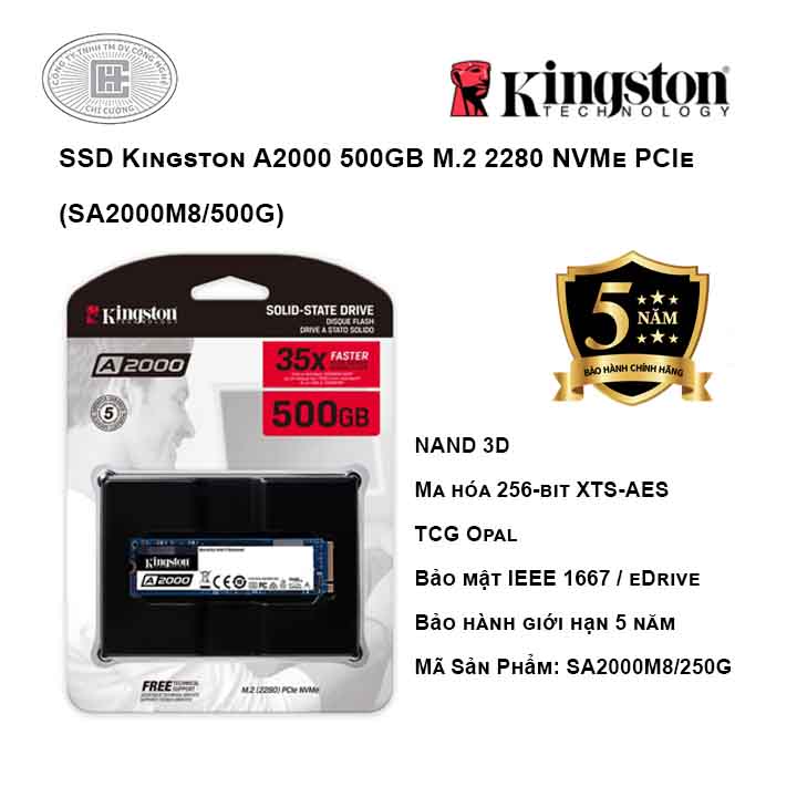 SSD Kingston A2000 500GB M.2 2280 NVMe PCIe (SA2000M8/500G)