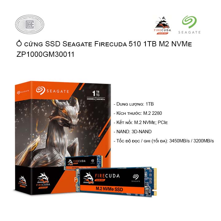 Ổ cứng SSD Seagate Firecuda 510 1TB M2 NVMe (ZP1000GM30011)