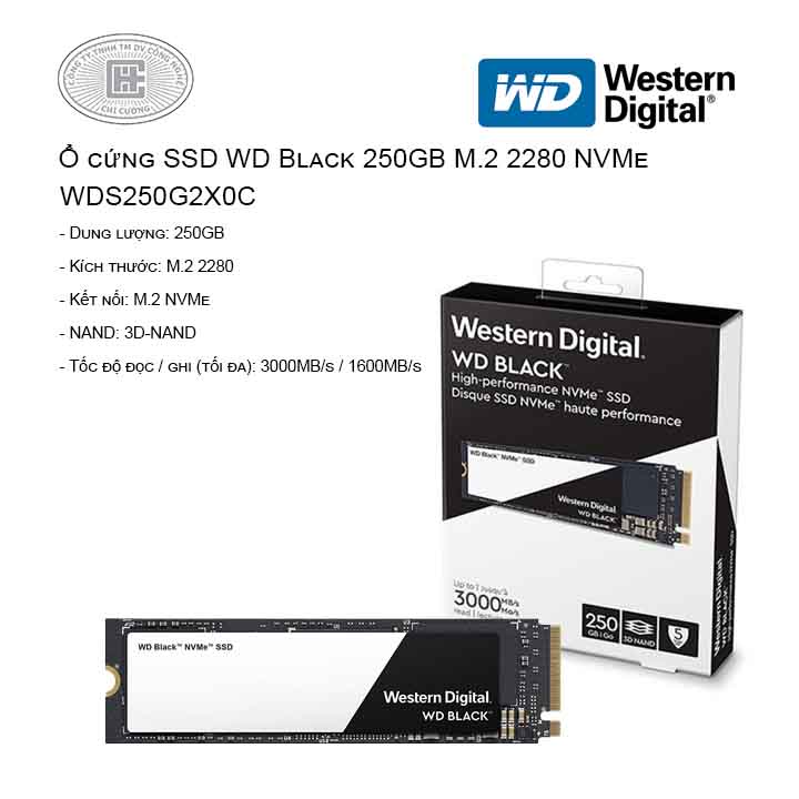 SSD WD Black 250GB M.2 2280 NVMe - WDS250G2X0C