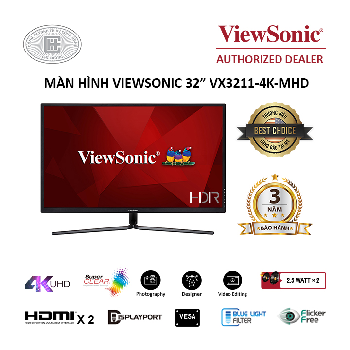 Màn Hình ViewSonic VX3211-4K-MHD (32