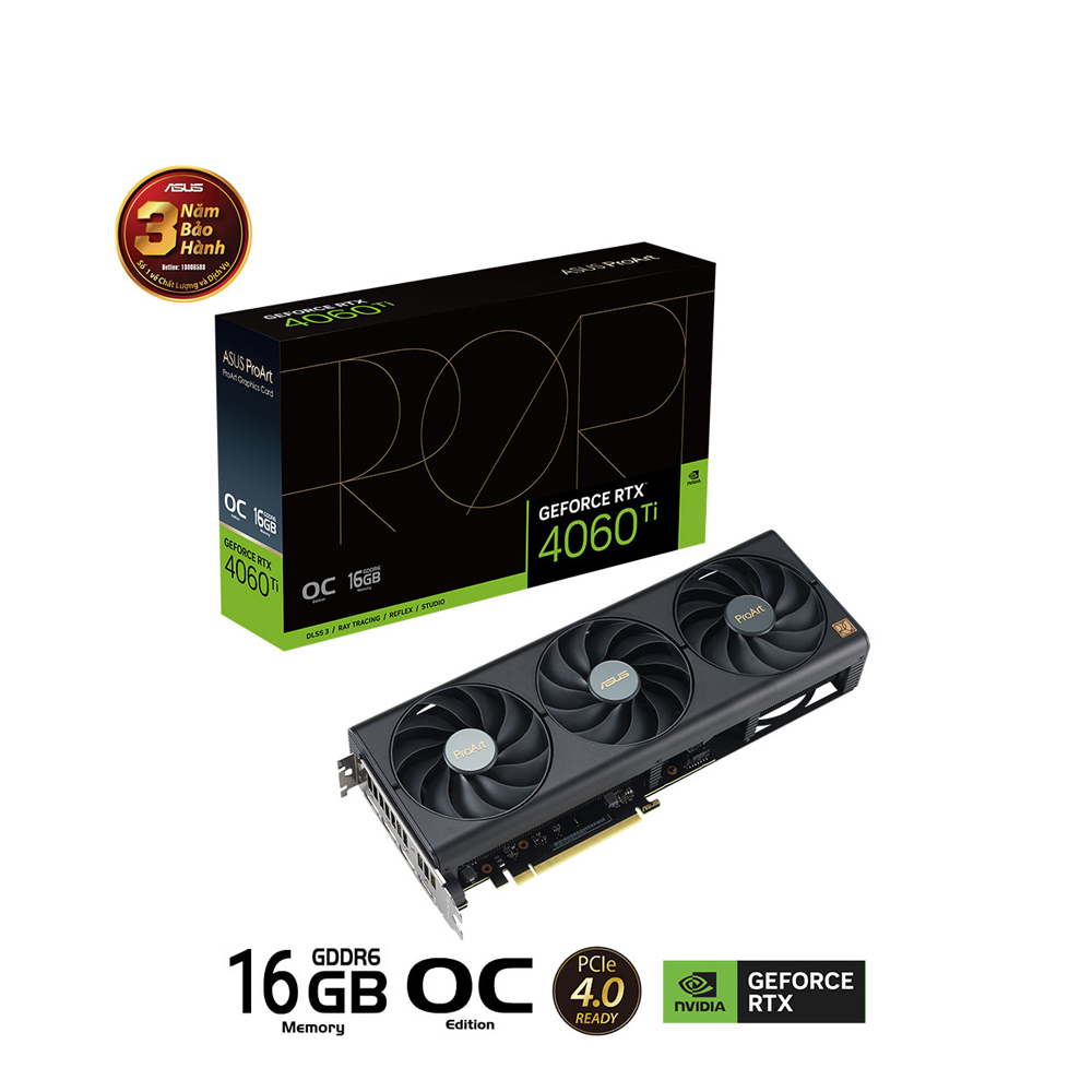 Card Màn Hình ASUS ProArt GeForce RTX 4060 Ti OC 16GB GDDR6