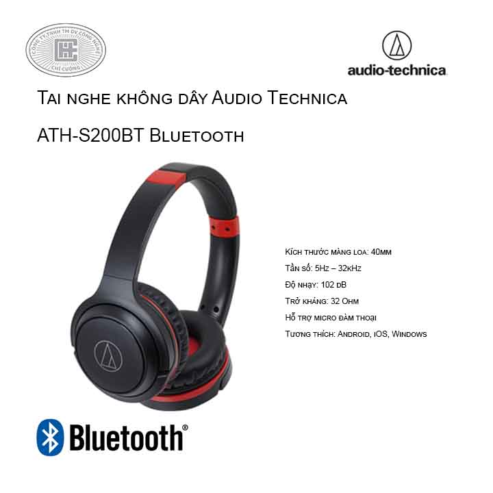 Tai Nghe Chụp Tai Audio Technica ATH-S200BT Bluetooth