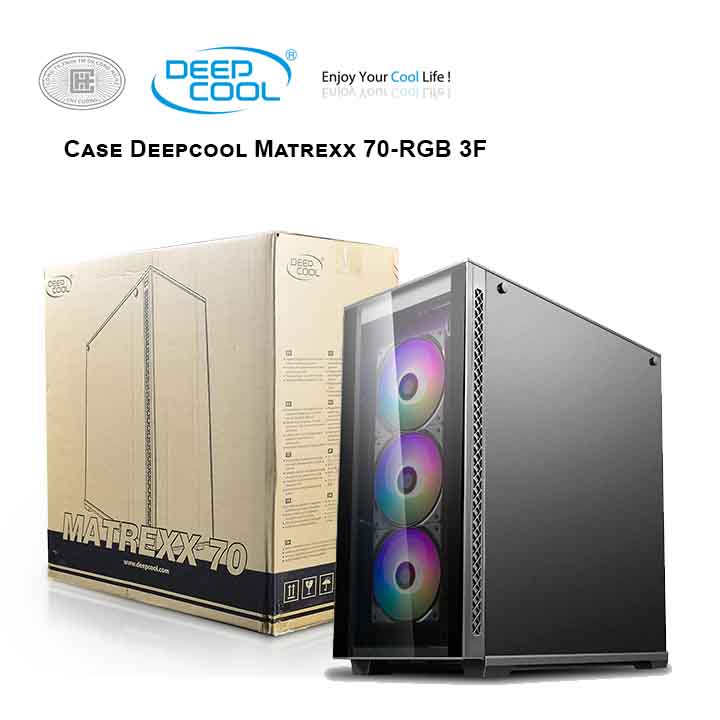 Case DEEPCOOL Matrexx 70 -RGB 3F Mid Tower (Đen) 