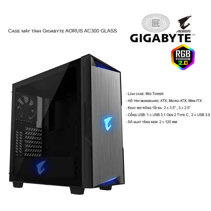 Thùng máy/ Case Gigabyte AORUS C300 GLASS (GB-AC300G)