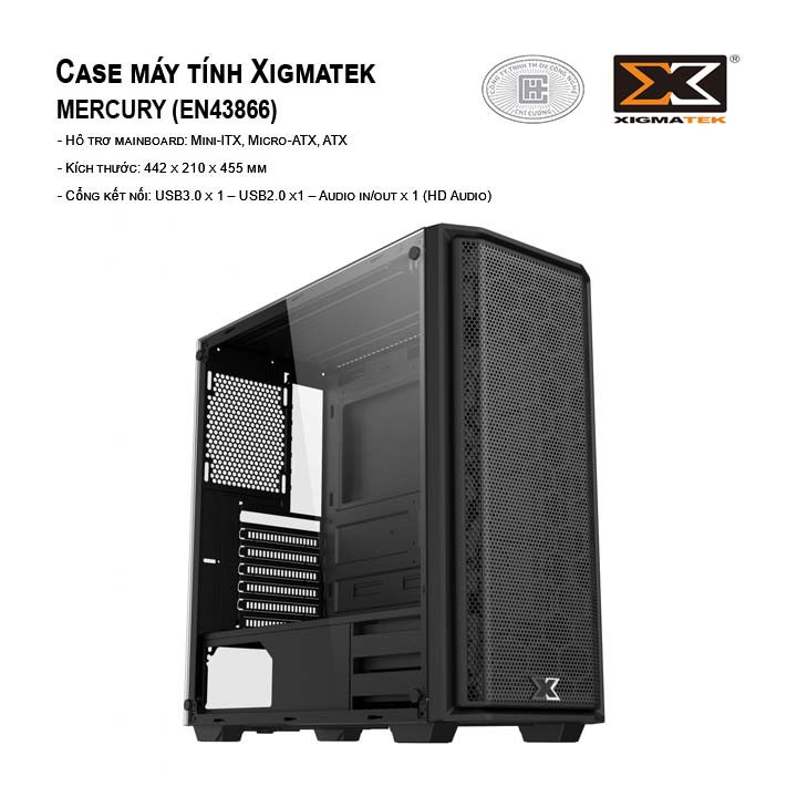 Case máy tính XIGMATEK MERCURY (EN43866) - NO FAN