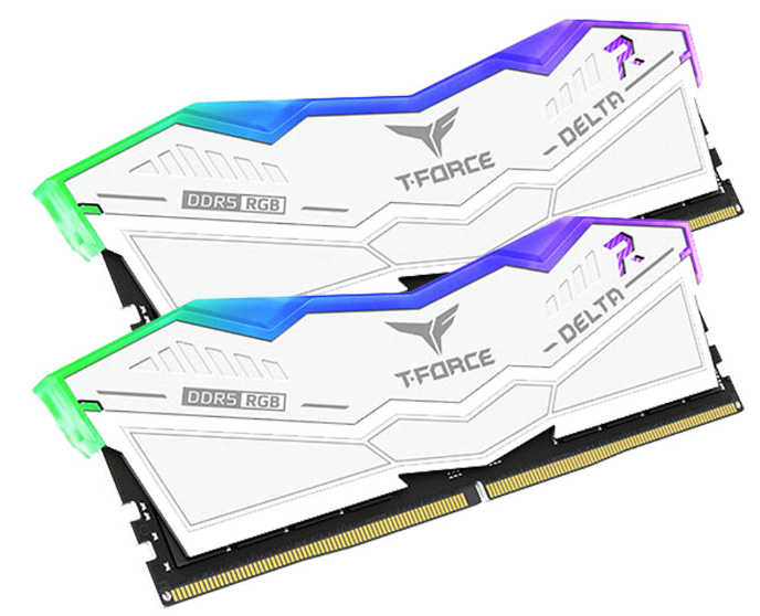 RAM PC TEAMGROUP DDR5 64GB (32GB x2) BUS 6000MHz T-FORCE DELTA WHITE RGB