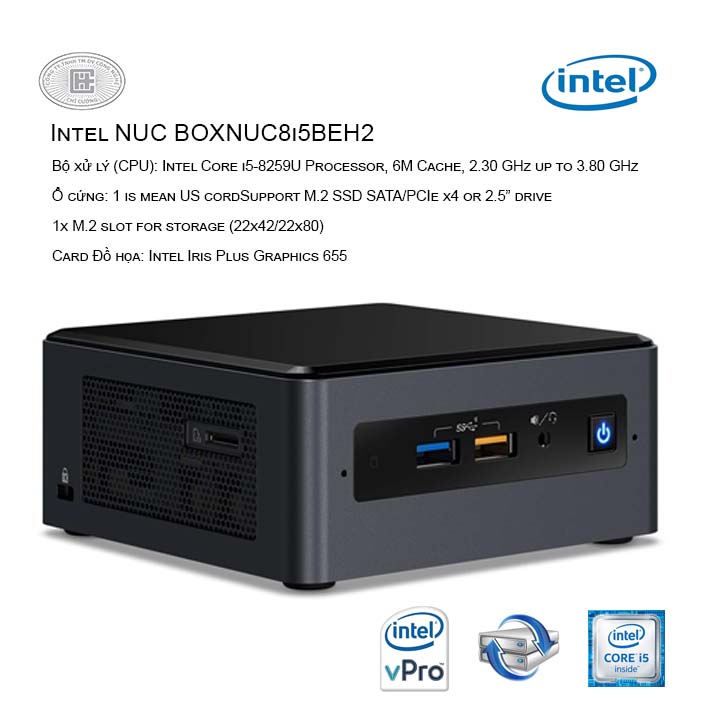 Máy tính bộ PC Intel NUC BOXNUC8i5BEH6 ( Intel Core i5-8259U/ Intel Iris Plus Graphics 655 ) (Giảm giá năm học mới)
