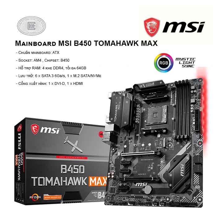 Mainboard MSI B450 TOMAHAWK MAX - SOCKET AM4