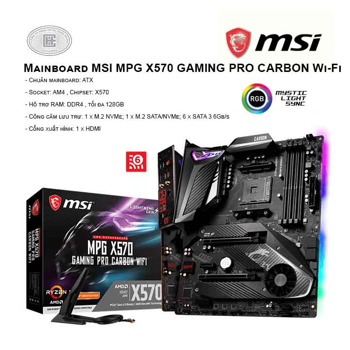 Mainboard MSI X570 Gaming Pro Carbon Wi-fi - Socket AM4