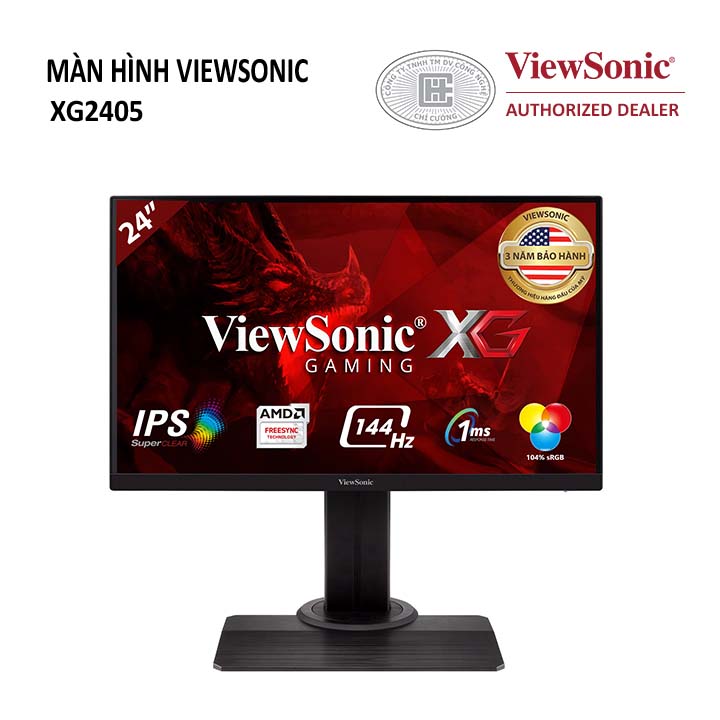 Màn hình Viewsonic XG2405 (24 inch/IPS/FHD/250cd/m2/1ms/144Hz/FreeSync/AntiGlare/HDMI/DisplayPort/3.5mm)