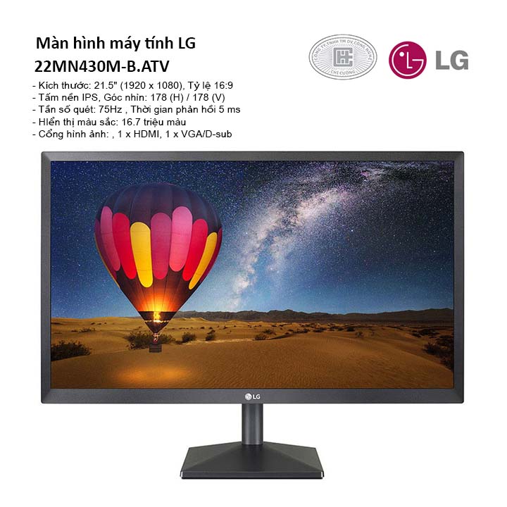 Màn hình LG 22MN430M-B 21.5'' FullHD IPS 75Hz
