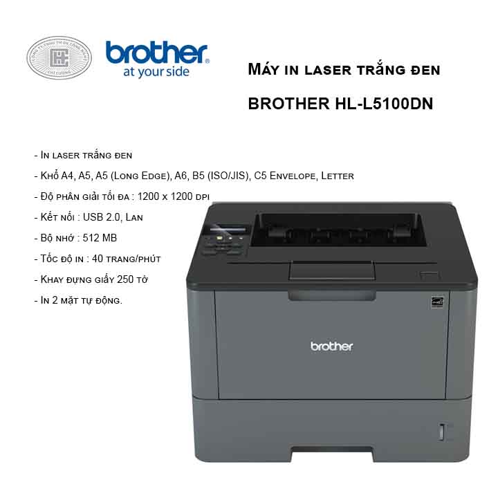 Máy in laser trắng đen BROTHER HL-L5100DN