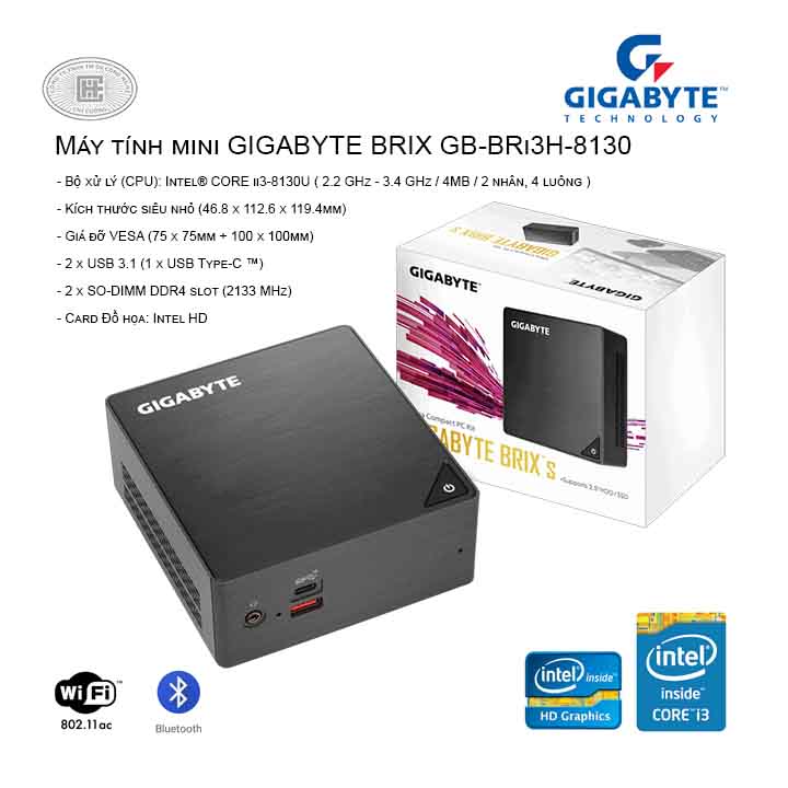 máy tính mini nuc GIGABYTE BRIX GB-BRi3H-8130