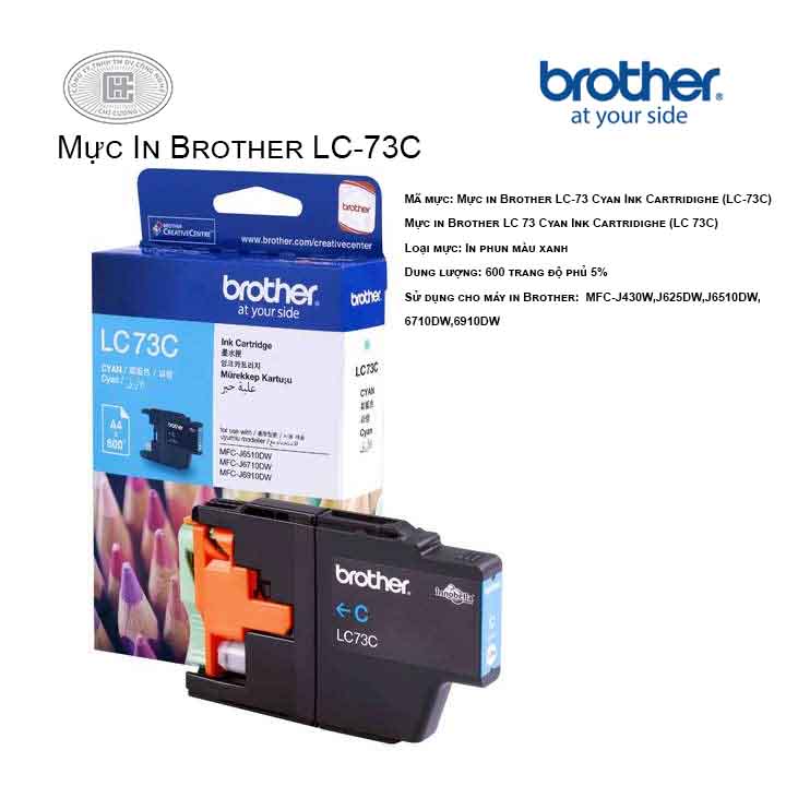 Mực in Brother LC-73C màu xanh