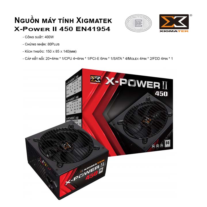 Nguồn máy tính XIGMATEK X-Power II 450 - 400W - 80 Plus