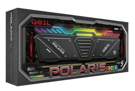 RAM PC GEIL POLARIS BLACK RGB DDR5 16GB BUS 6000MHz (GOSG516GB6000C38BSC)