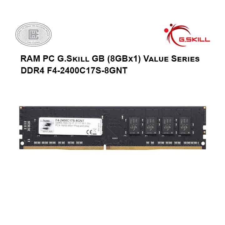RAM PC G.Skill GB (8GBx1) Value Series DDR4 F4-2400C17S-8GNT