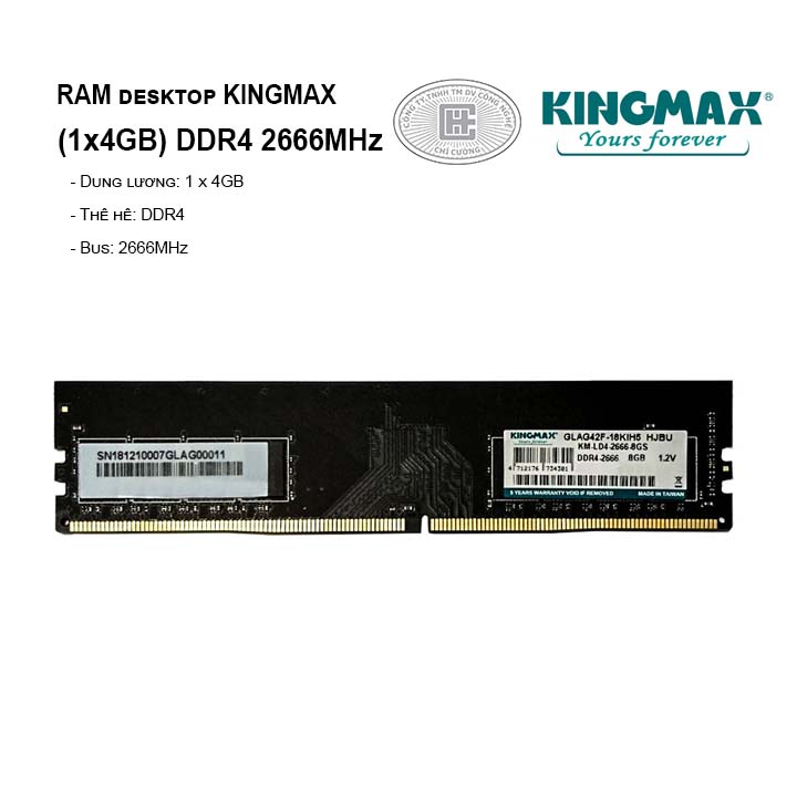 RAM KINGMAX 4GB Bus 2666