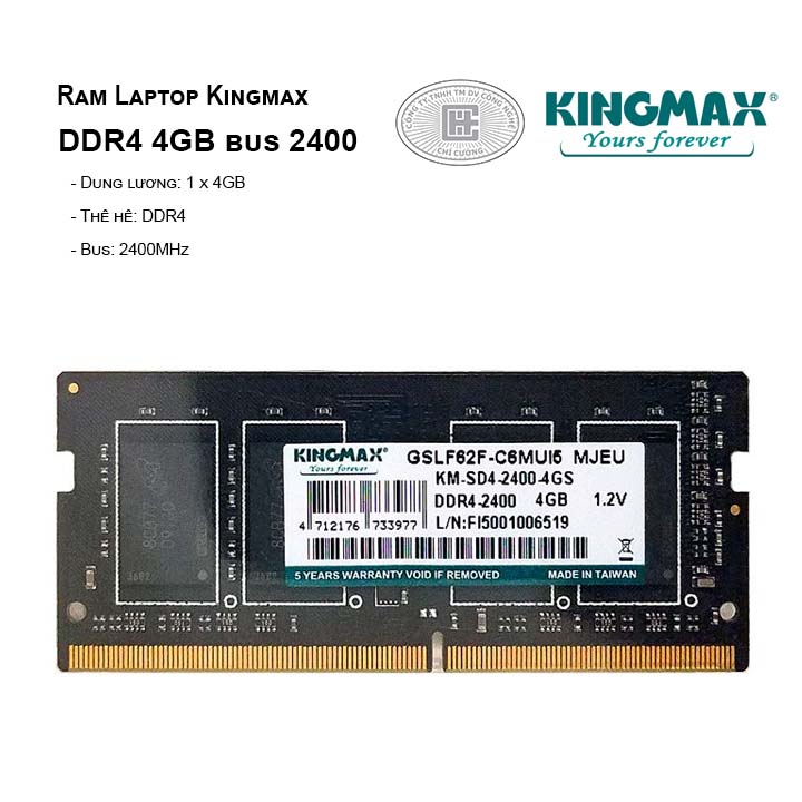 Ram Laptop Kingmax 4GB bus 2400MHz