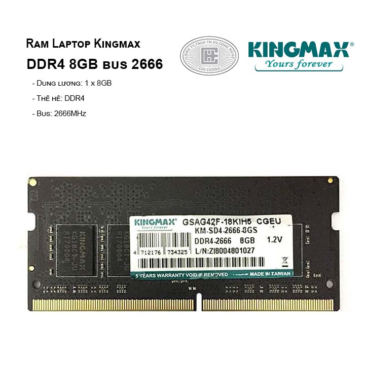 RAM Laptop KINGMAX 8GB BUS 2666MHz
