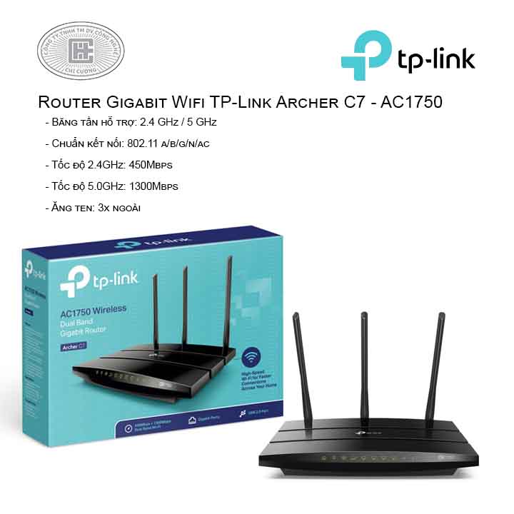 Router Gigabit Wi-Fi Băng tần kép AC1750 - Archer C7