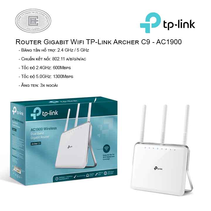 Router Gigabit Wi-Fi Băng tần kép AC1900 - Archer C9