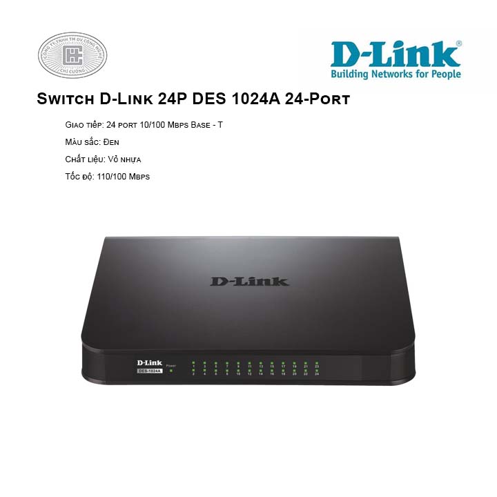 Switch D-Link 24P DES 1024A (Vỏ nhựa)