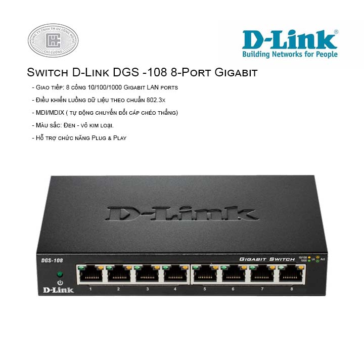 Switch D-Link DGS -108 8-Port Gigabit 