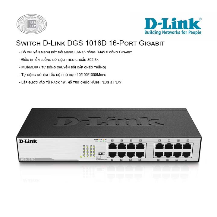 Switch D-Link DGS 1016D 16-Port Gigabit(Vỏ sắt)