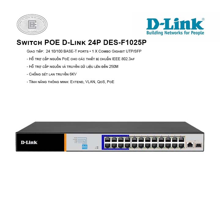 Switch POE D-Link 24P DES-F1025P