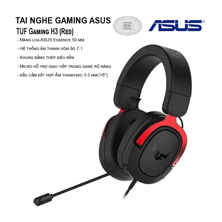 Tai nghe Asus TUF Gaming H3 (Red)