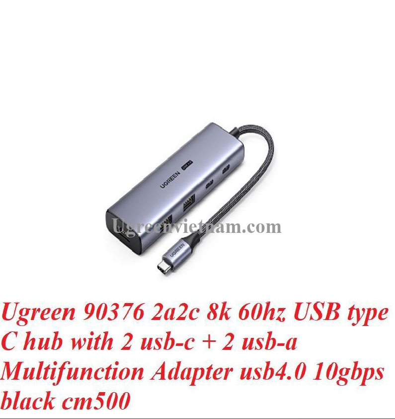Bộ chuyển đổi đa năng Ugreen USB-C 2*C HDMI-8K@60Hz 90376