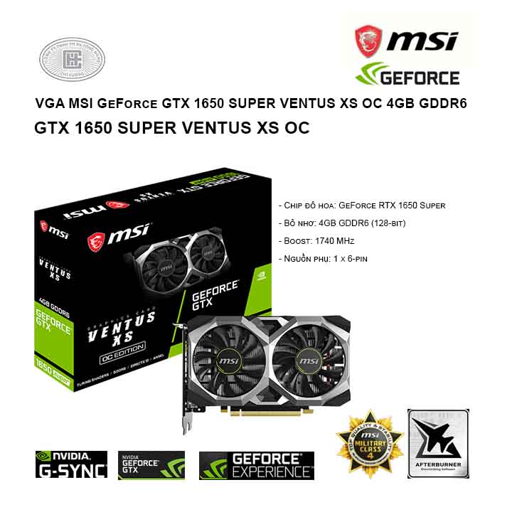 VGA MSI GeForce GTX 1650 SUPER VENTUS XS OC 4GB GDDR6