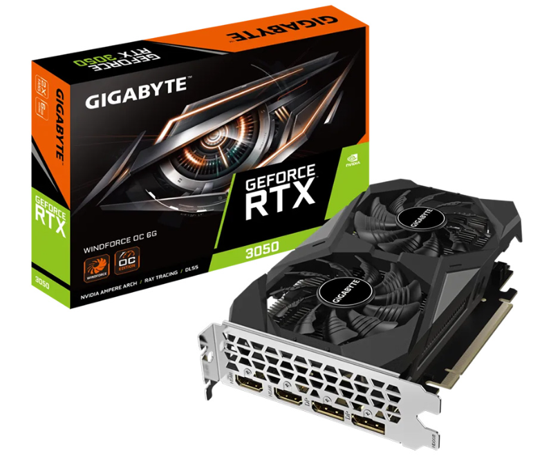 VGA GIGABYTE RTX 3050 WINDFORCE OC 6GB (N3050WF2OC-6GD)