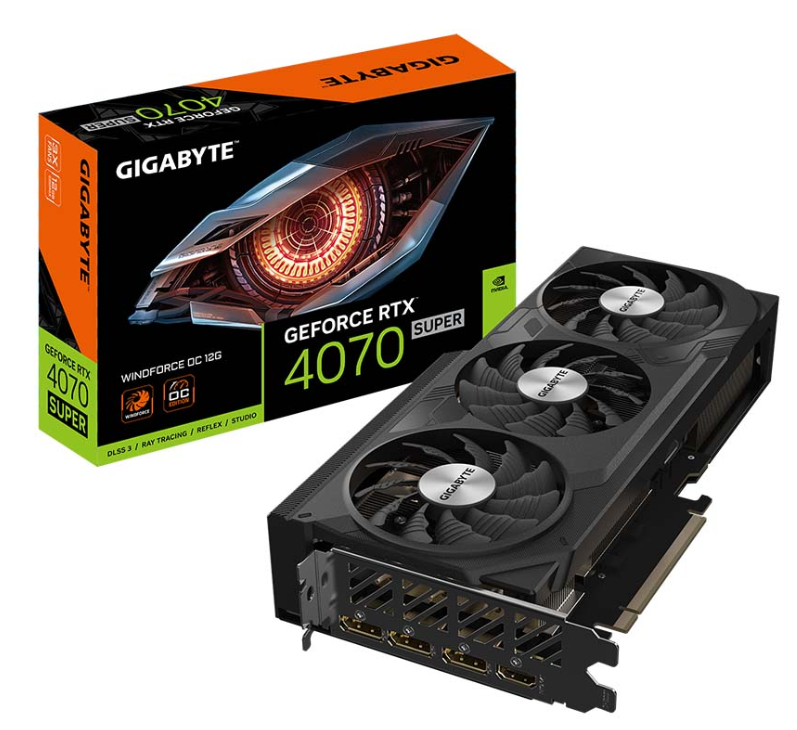 VGA GIGABYTE GeForce RTX 4070 SUPER WINDFORCE OC 12GB (GV-N407SWF3OC-12GD)