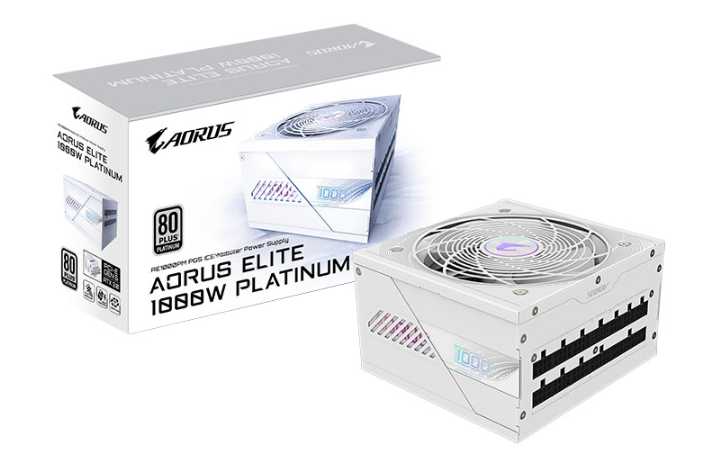 Nguồn  GIGABYTE AORUS ELITE 1000W PG5 ICE - 80 PLUS PLATINUM (GP-AE1000PM PG5 ICE)