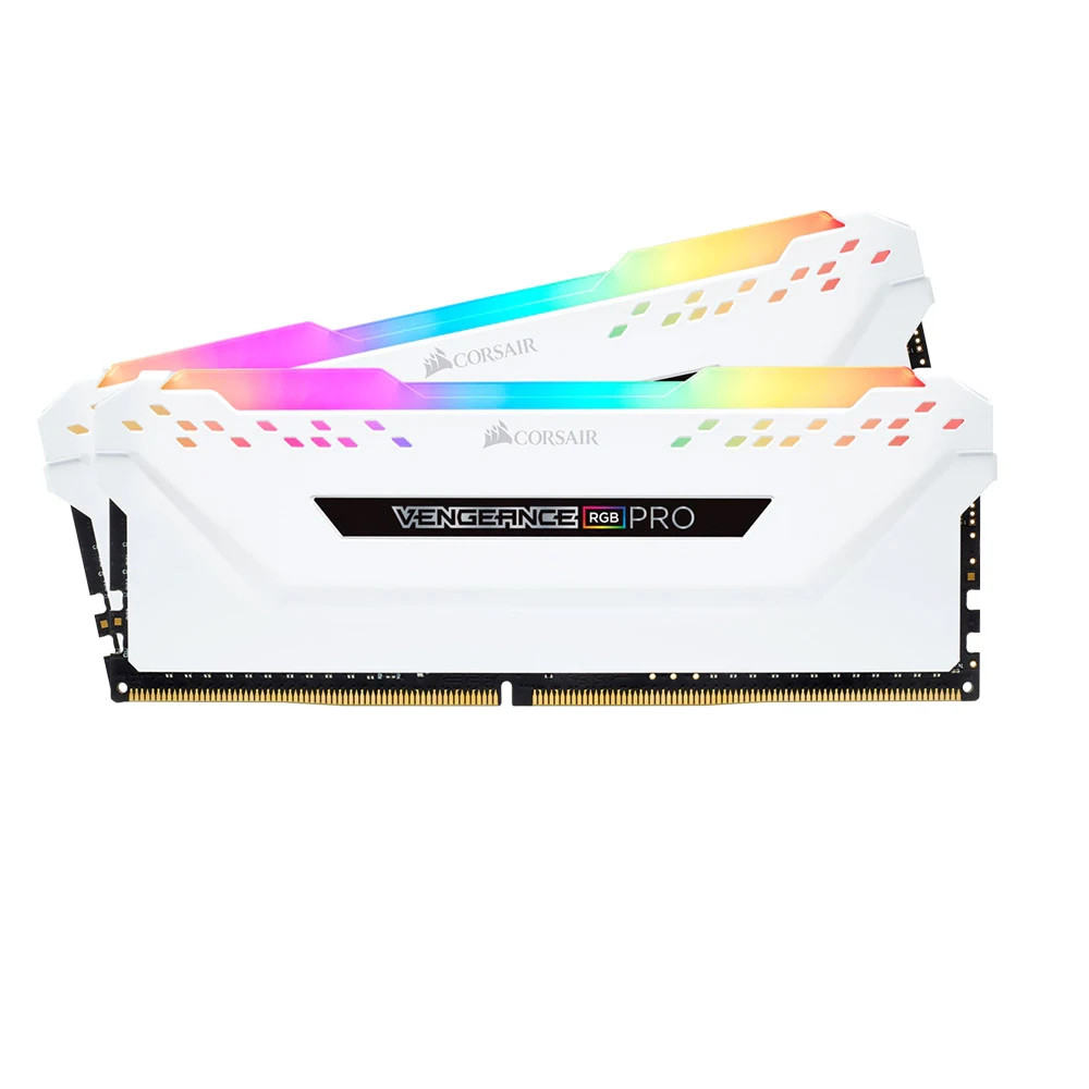 Bộ nhớ ram gắn trong Corsair DDR4 Vengeance RGB PRO Heat spreader,RGB LED, 3000MHz, CL15, 16GB (2x8GB) trắng