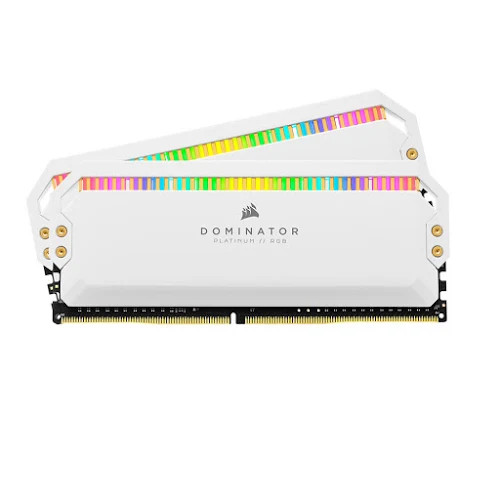 Bộ nhớ ram gắn trong Corsair DDR4, 3200MHz 32GB (2x16GB) DIMM, CL16, DOMINATOR PLATINUM RGB White Heatspreader, RGB LED
