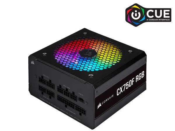 Nguồn máy tính Corsair  CX750F RGB Black 80 Plus Bronze - Full Modul - NEW (CP-9020218-NA)