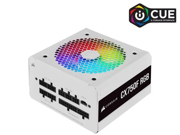 Nguồn máy tính Corsair  CX750F RGB White 80 Plus Bronze - Full Modul - NEW