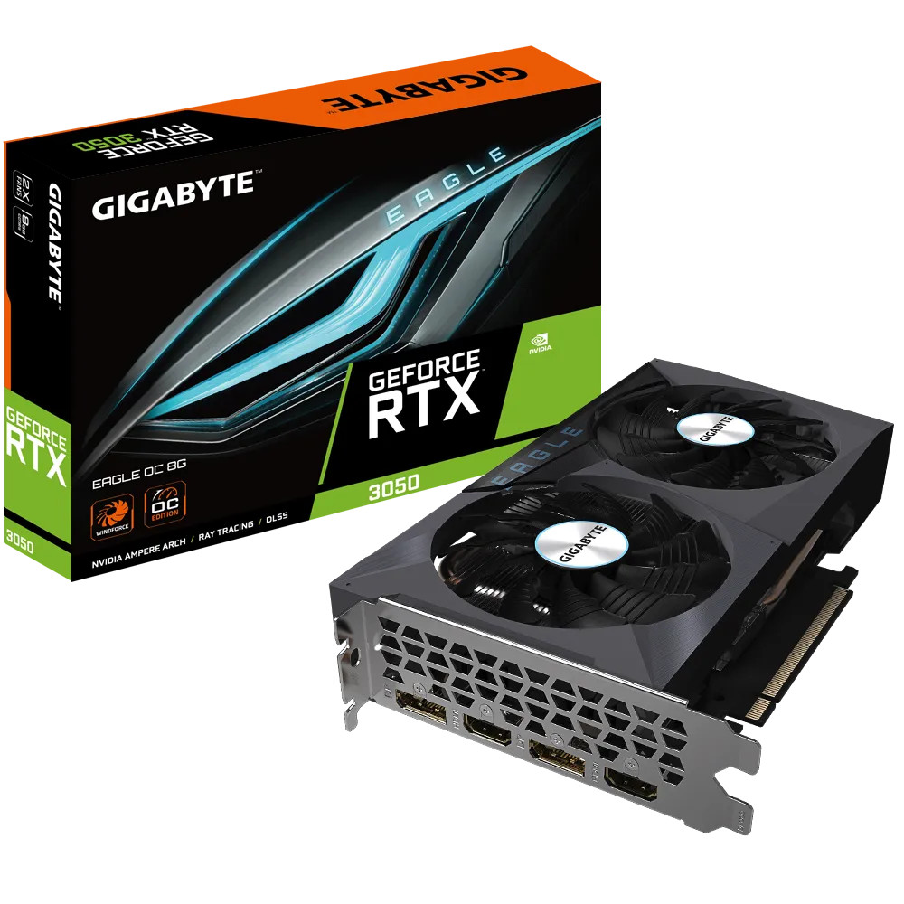 VGA GIGABYTE GeForce RTX™ 3050 EAGLE OC 8G N3050EAGLE OC-8GD