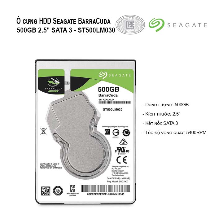 Ổ cứng HDD Seagate BarraCuda 500GB 2.5 SATA 3 - ST500LM030