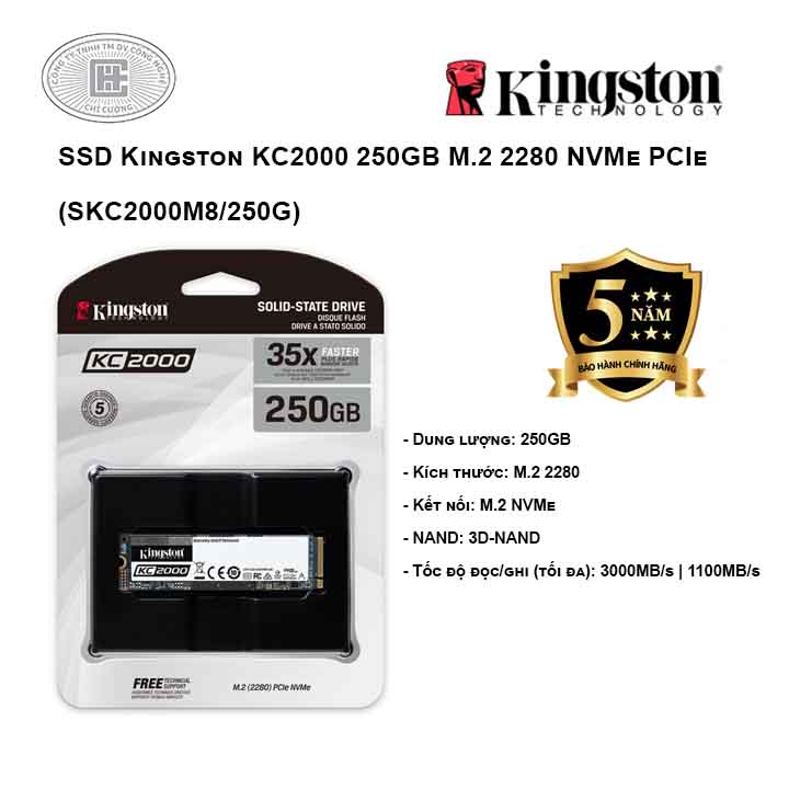 SSD Kingston KC2000 250GB M.2 2280 NVMe PCIe (SKC2000M8/250G)