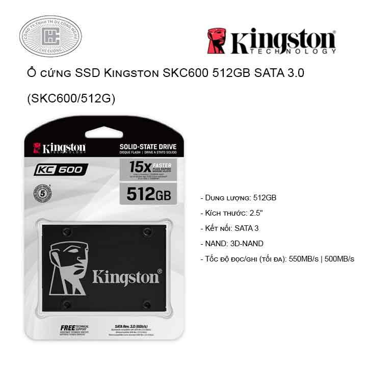 SSD Kingston SKC600 512GB SATA 3.0 - SKC600/512G