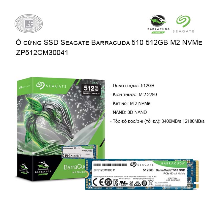Ổ cứng SSD Seagate Barracuda 510 512GB M2 NVMe (ZP512CM30041)