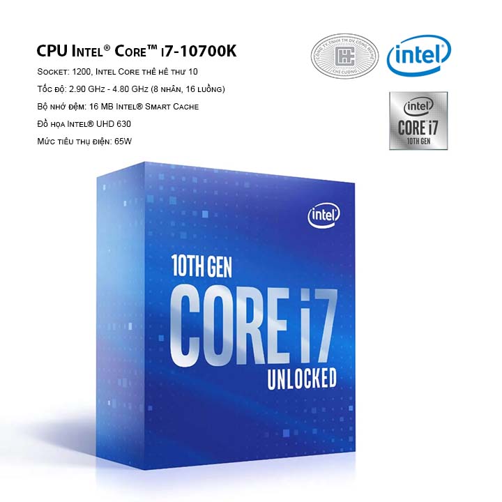 CPU Intel Core I7 10700K 16M Cache 3 80 GHz Up To 5 10 GHz 8C16T