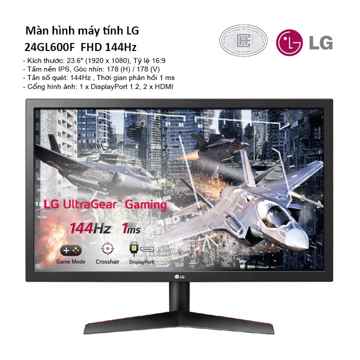 Màn Hình LG 24GL600F-B 24 Inch FHD 144Hz | Công Ty Uy Tín Tại T.p HCM